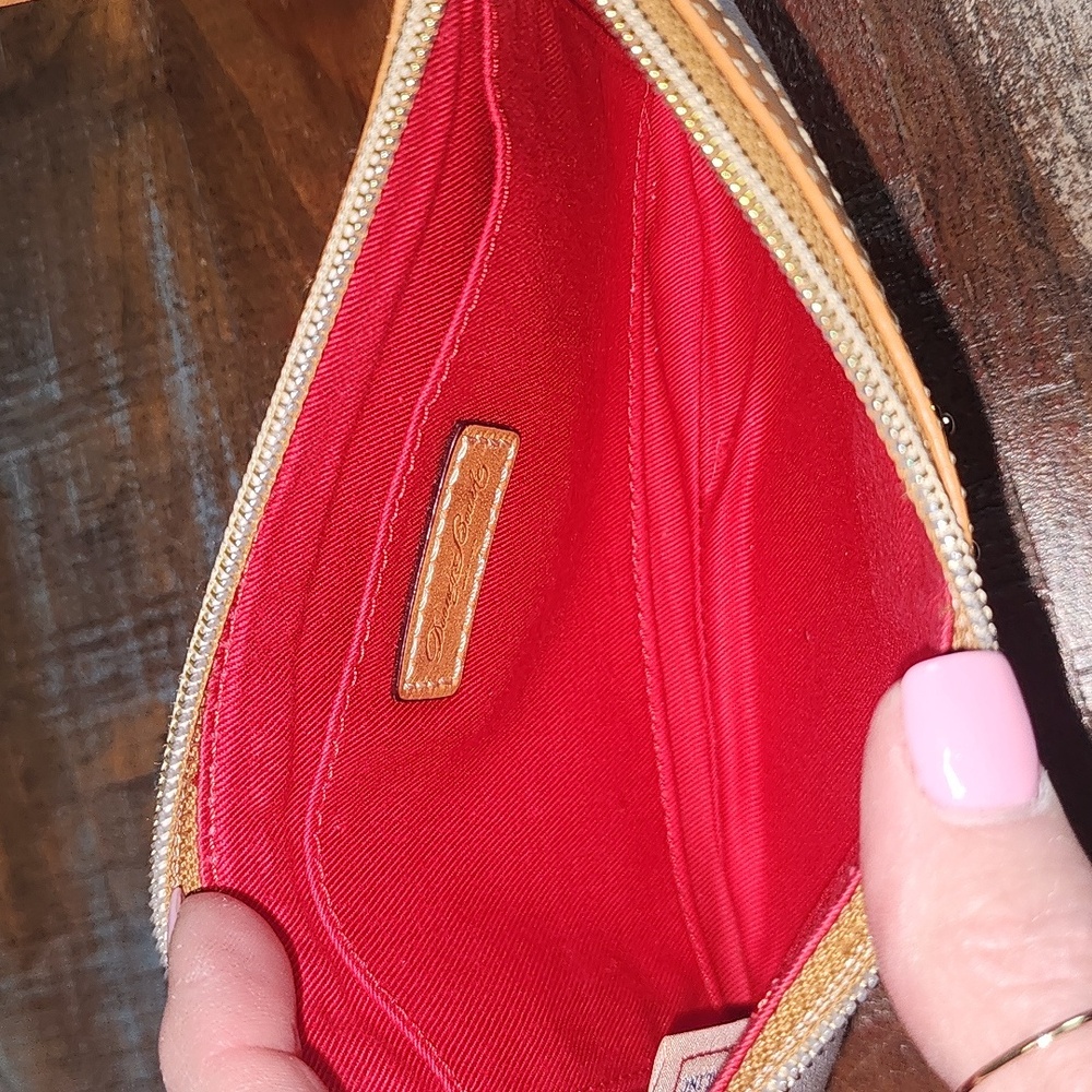 Dooney And Bourke Lavender Leather Signature DB Wristlet Mini Purse Pouch - Picture 13 of 13